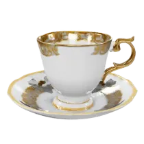 Porcelain coffee cup and saucer