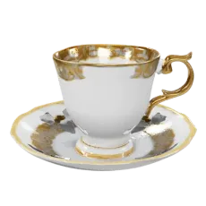 Porcelain coffee cup and saucer