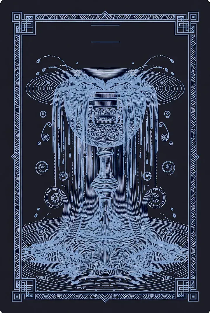 Five of Cups — engraved tarot card