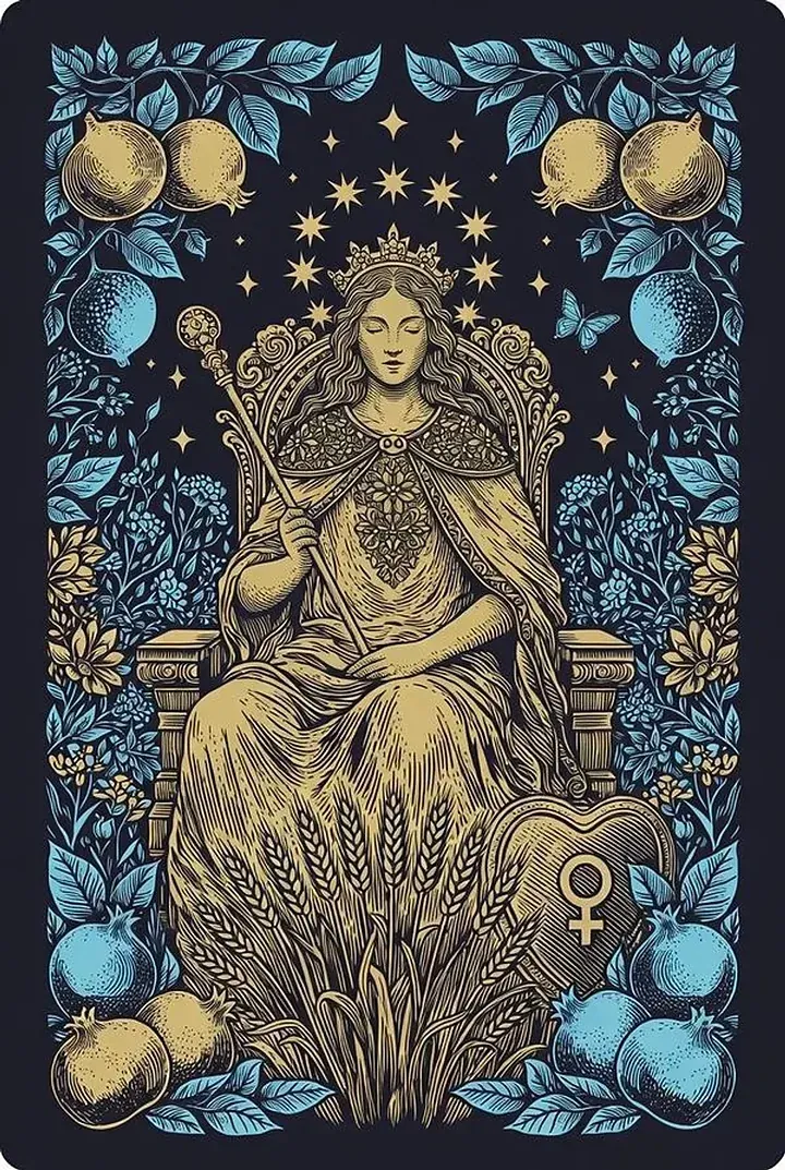 The Empress — engraved tarot card