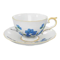 Porcelain teacup and saucer